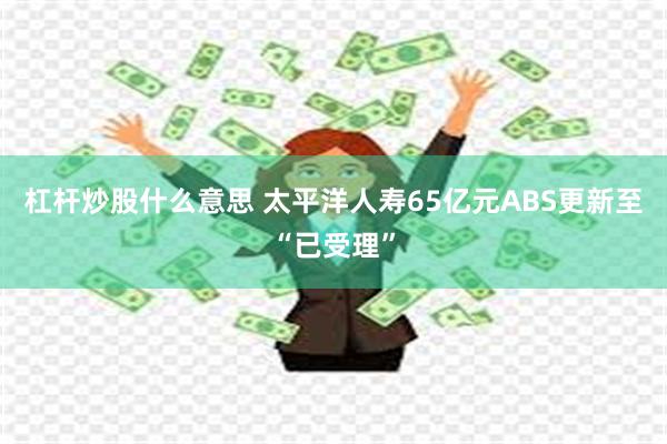 杠杆炒股什么意思 太平洋人寿65亿元ABS更新至“已受理”