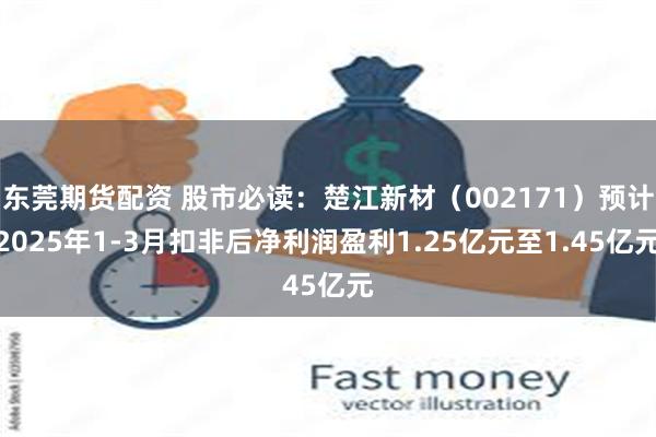 东莞期货配资 股市必读：楚江新材（002171）预计2025年1-3月扣非后净利润盈利1.25亿元至1.45亿元